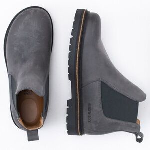 Birkenstock Gray Nubuck Chelsea Boots